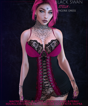 Second Life Marketplace - Stella - lingerie dress gray pink
